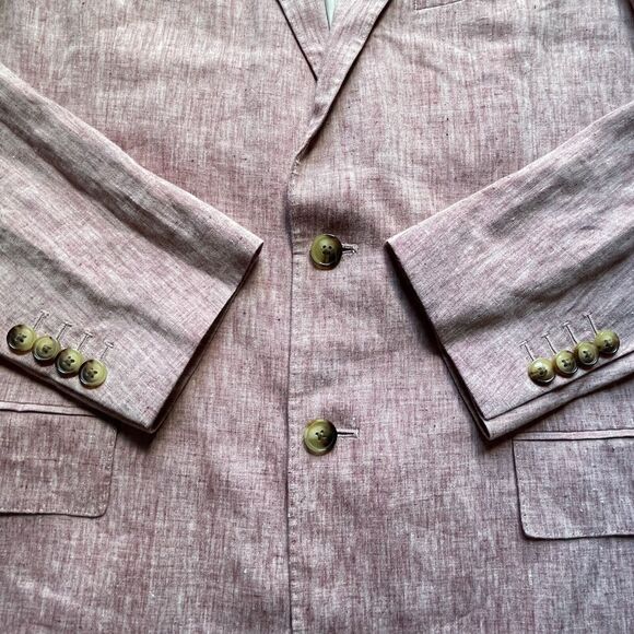 NWOT Vineyard Vines Blazer Men 42 L Soft Red Pure Linen Sport Coat Jacket 1J0126 - Picture 3 of 7